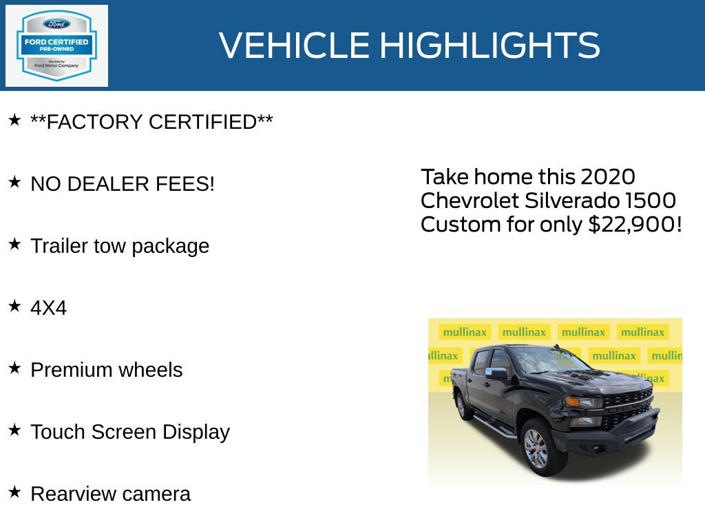 Used 2020 Chevrolet Silverado 1500 Custom w/ Custom Value Package AWD/4WD image 12