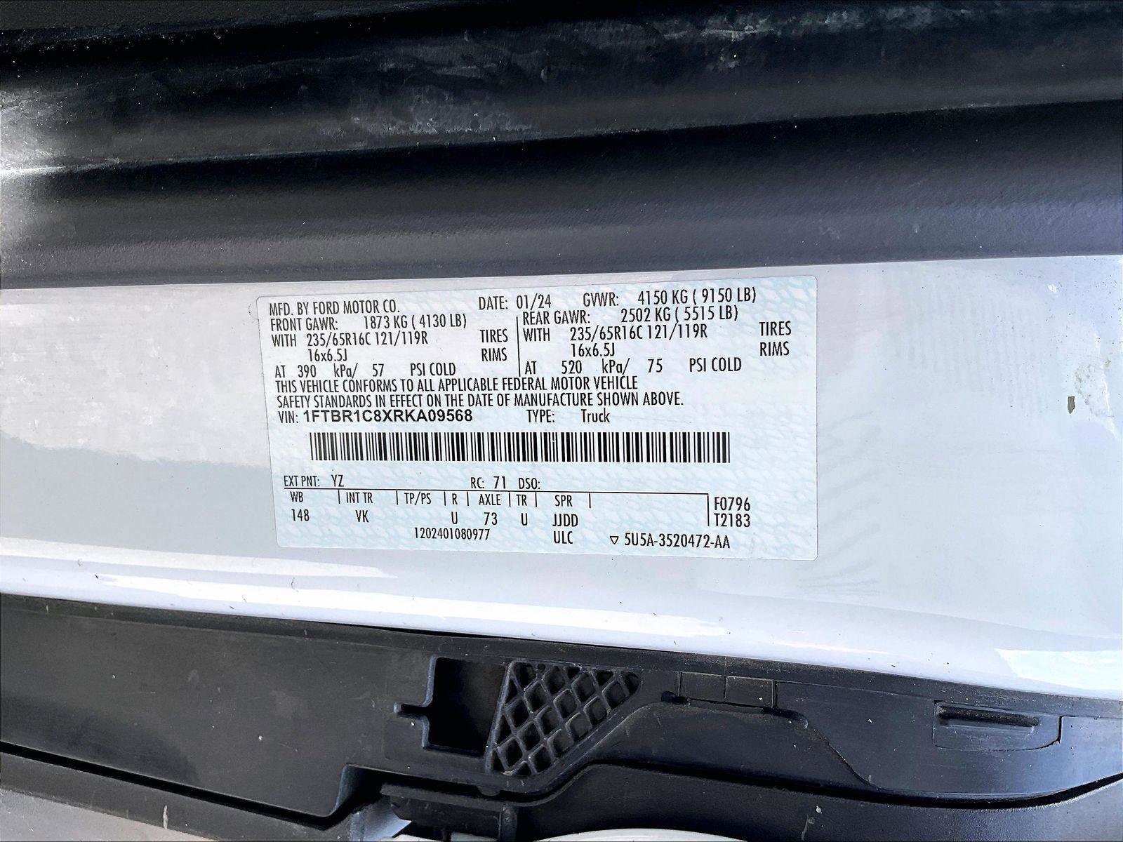 Certified 2024 Ford Transit 250 148 Medium Roof w/ Load Area Protection Package RWD image 30