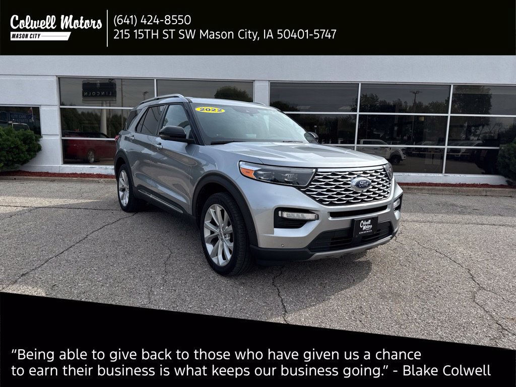 Certified 2022 Ford Explorer Platinum w/ Equipment Group 601A AWD/4WD image 1