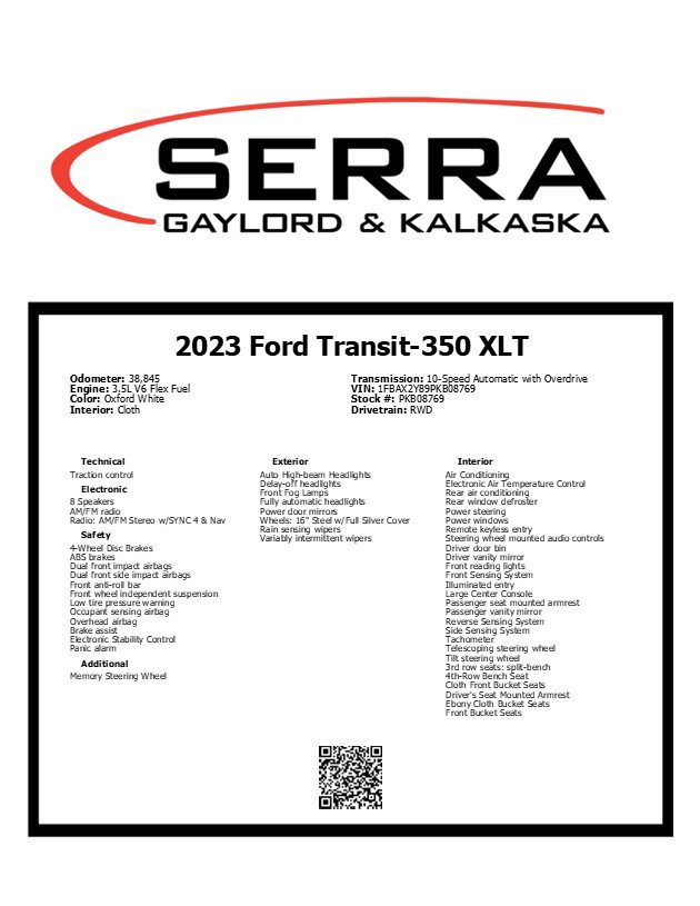 Certified 2023 Ford Transit 350 XLT RWD image 12