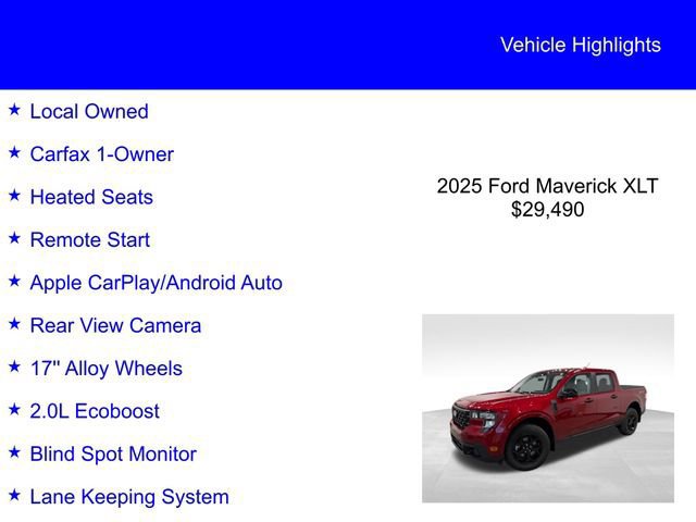 Certified 2025 Ford Maverick XLT w/ XLT Luxury Package image 6