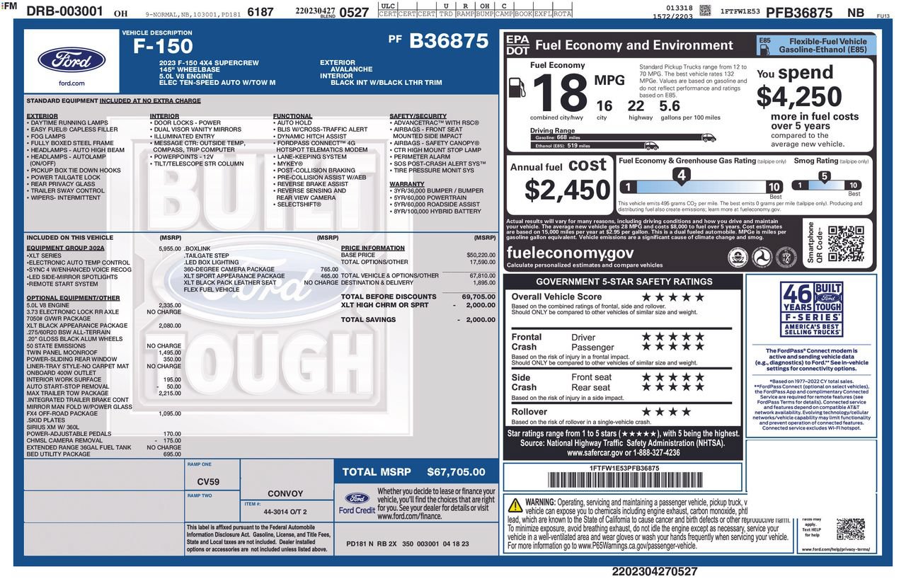 Certified 2023 Ford F150 XLT w/ Equipment Group 302A High AWD/4WD image 35