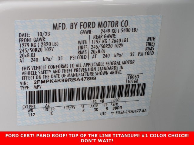 Certified 2024 Ford Edge Titanium w/ Equipment Group 301A AWD/4WD image 30