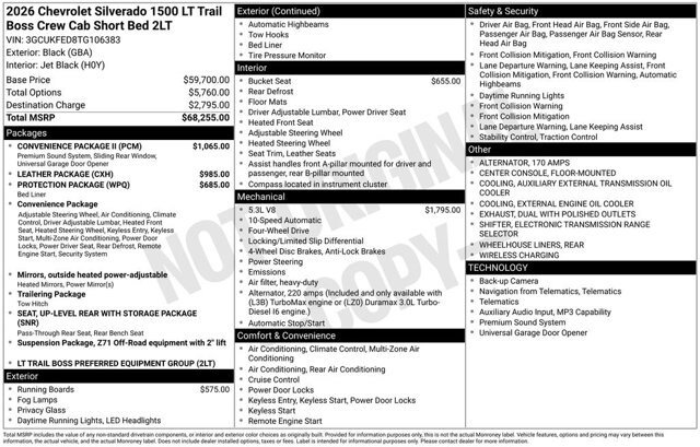 Used 2026 Chevrolet Silverado 1500 LT Trail Boss w/ Convenience Package II AWD/4WD image 33