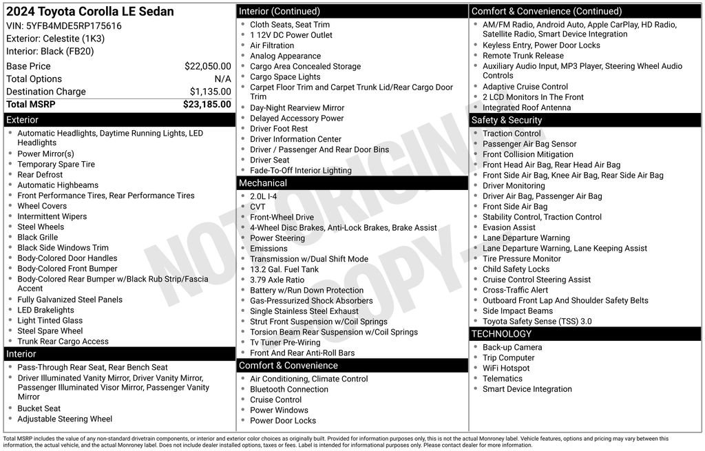 Used 2024 Toyota Corolla LE image 3