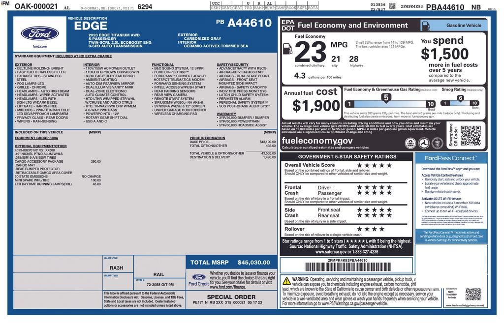 Certified 2023 Ford Edge Titanium w/ Cargo Accessory Package AWD/4WD image 36