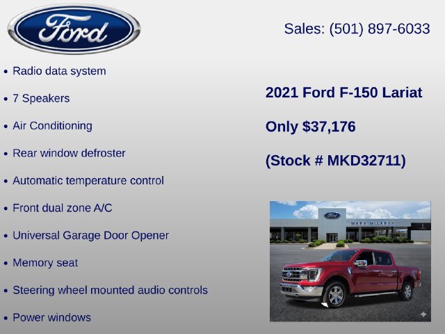 Certified 2021 Ford F150 Lariat w/ Equipment Group 502A High AWD/4WD image 30