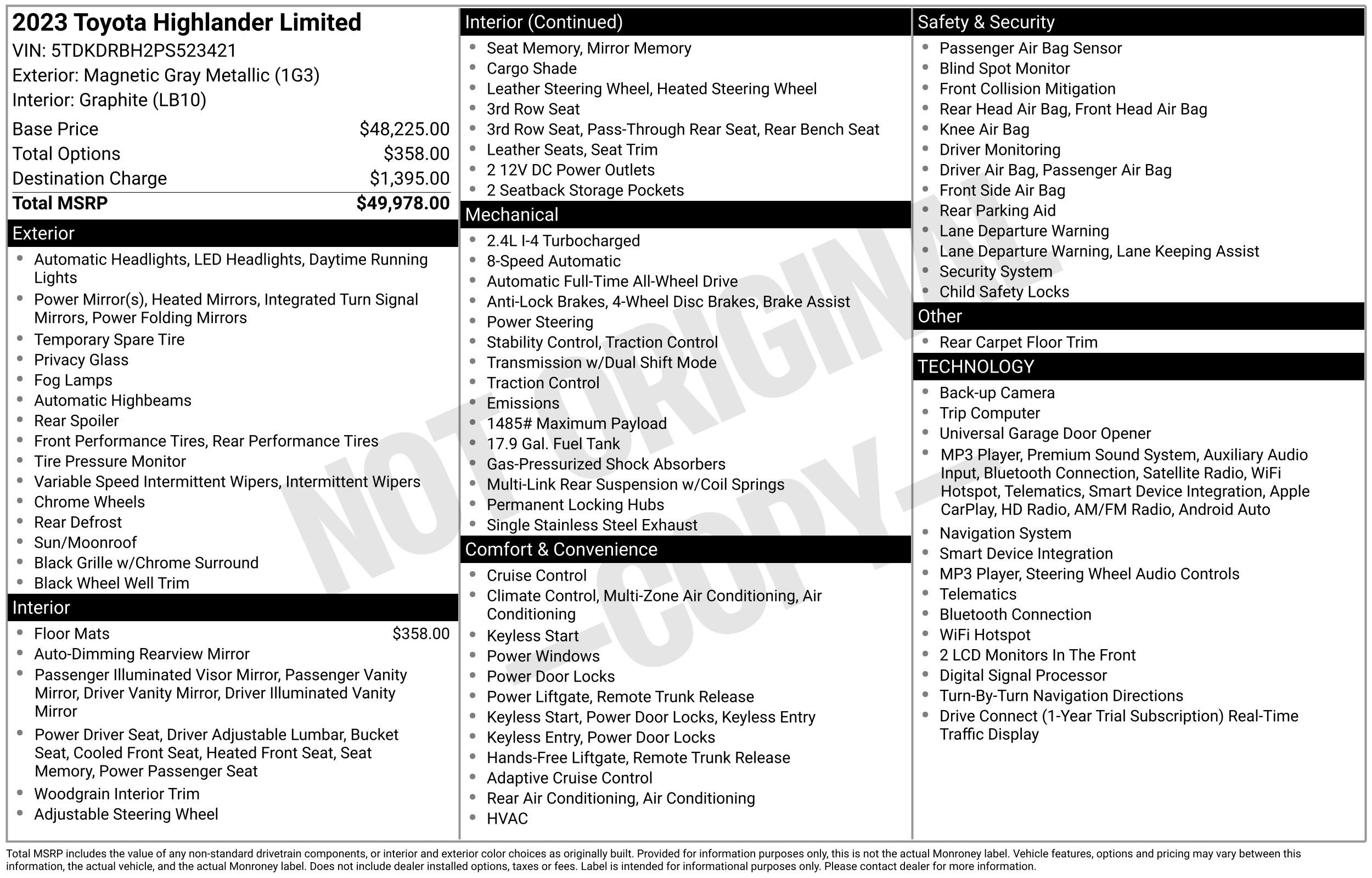 Used 2023 Toyota Highlander Limited AWD/4WD image 3