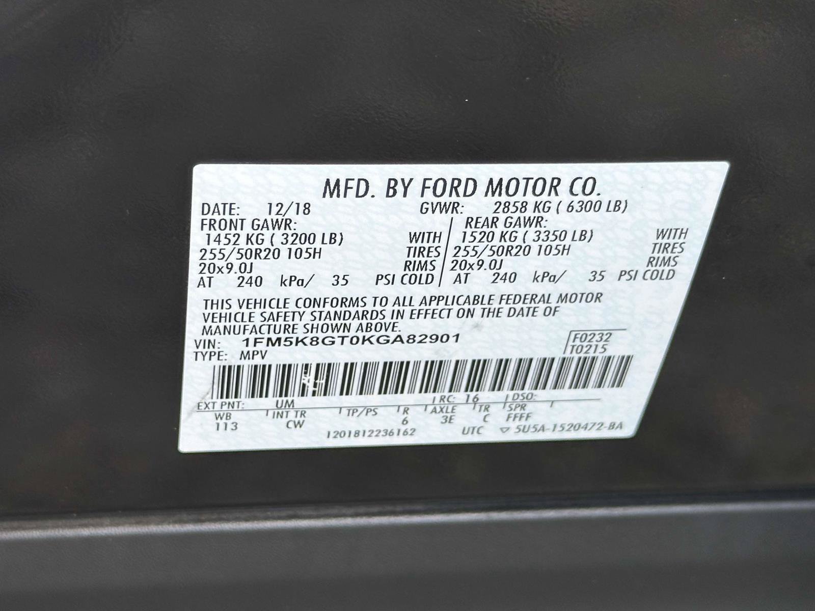 Certified 2019 Ford Explorer Sport w/ Ford Safe & Smart Package AWD/4WD image 26