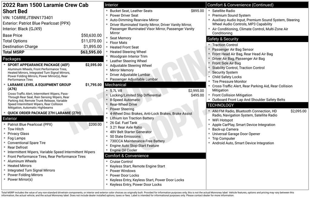 Used 2022 RAM 1500 Laramie w/ Sport Appearance Package image 10