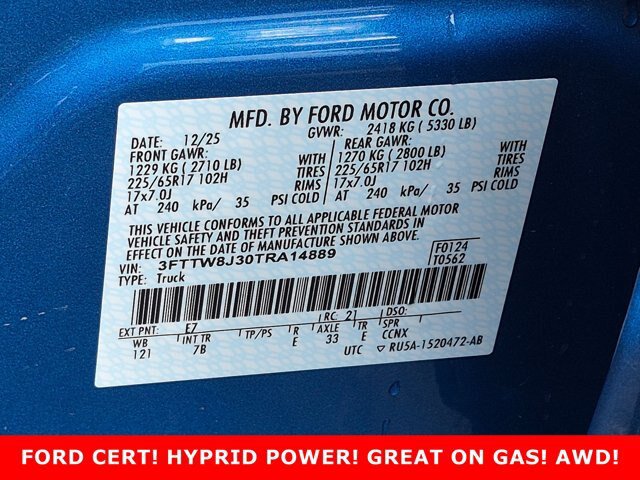 Certified 2026 Ford Maverick XLT w/ Equipment Group 301A AWD/4WD image 28