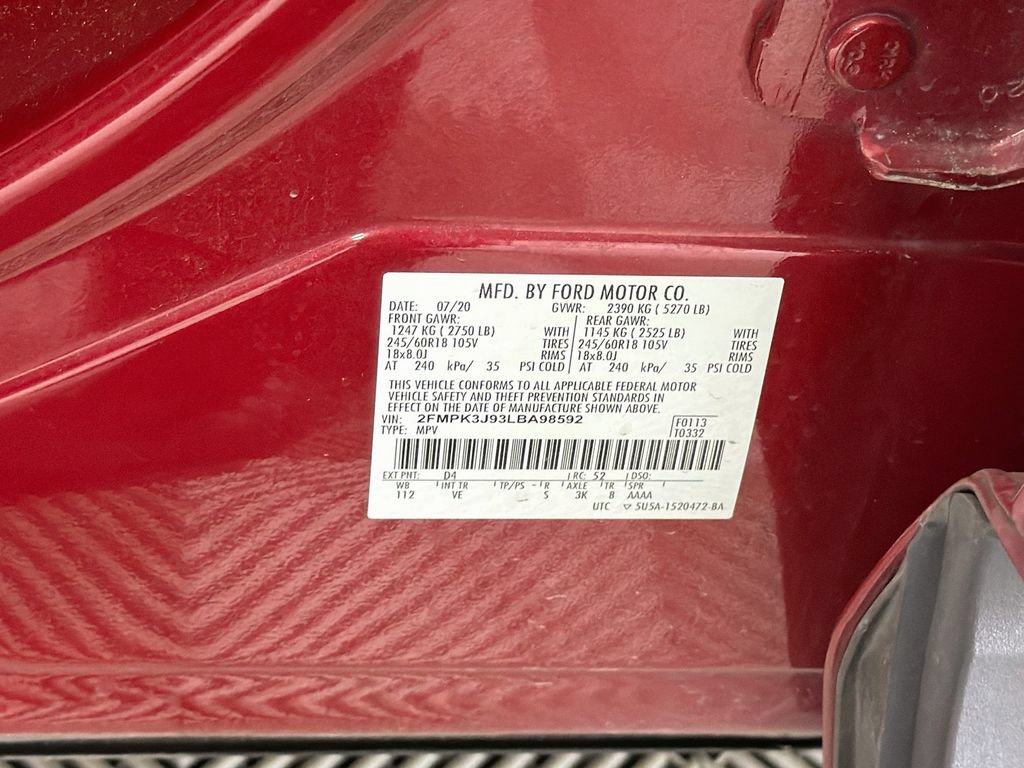 Certified 2020 Ford Edge SEL w/ Convenience Package FWD image 30