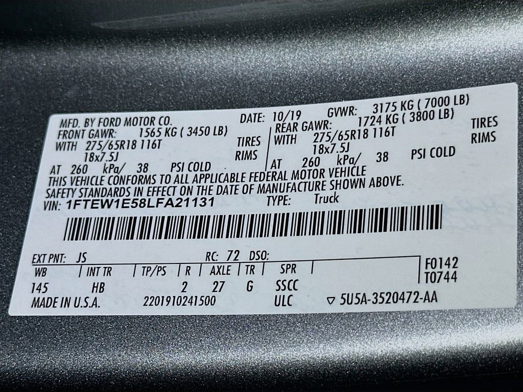 Certified 2020 Ford F150 Lariat AWD/4WD image 23