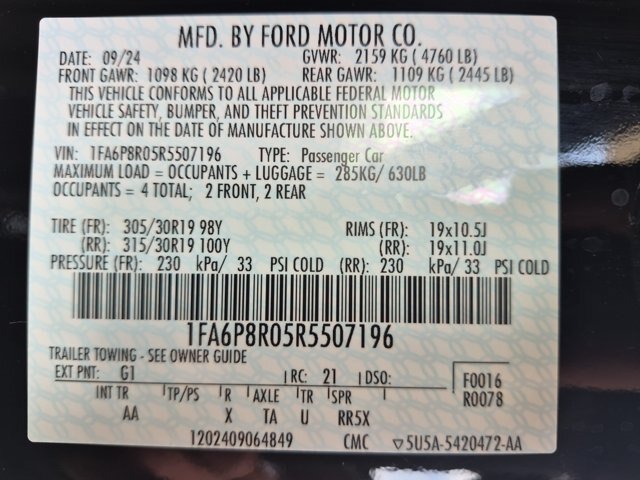 Certified 2024 Ford Mustang Dark Horse w/ Dark Horse Handlin Package RWD image 36