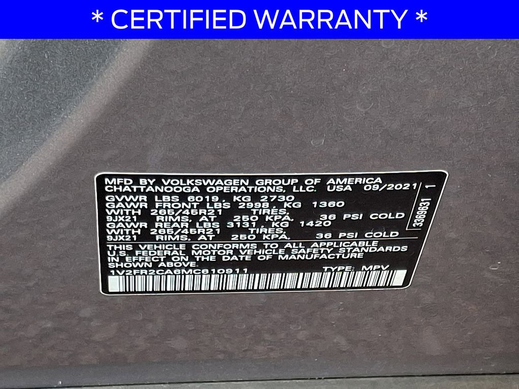 Used 2021 Volkswagen Atlas SEL Premium AWD/4WD image 28