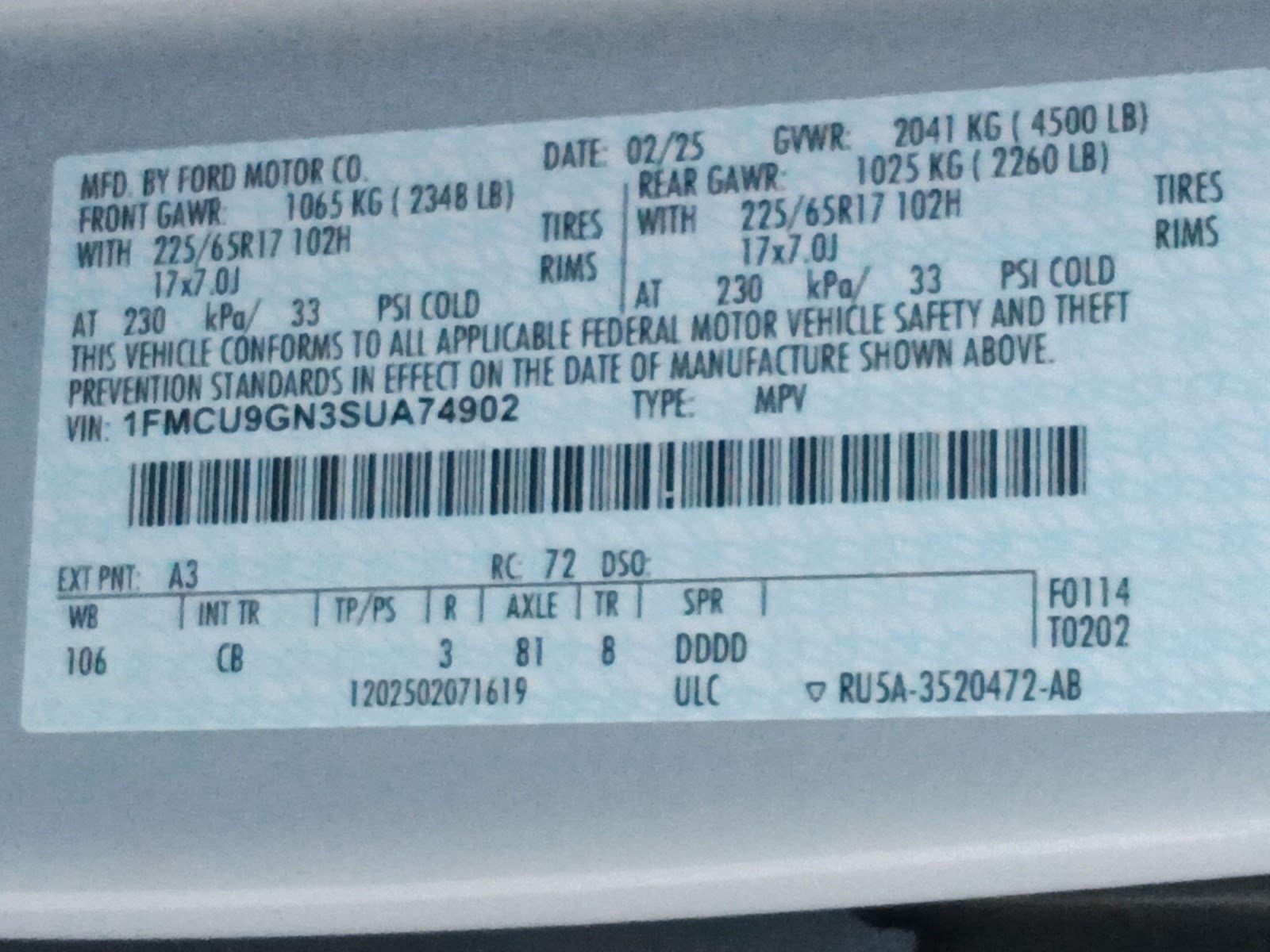 Certified 2025 Ford Escape Active AWD/4WD image 19