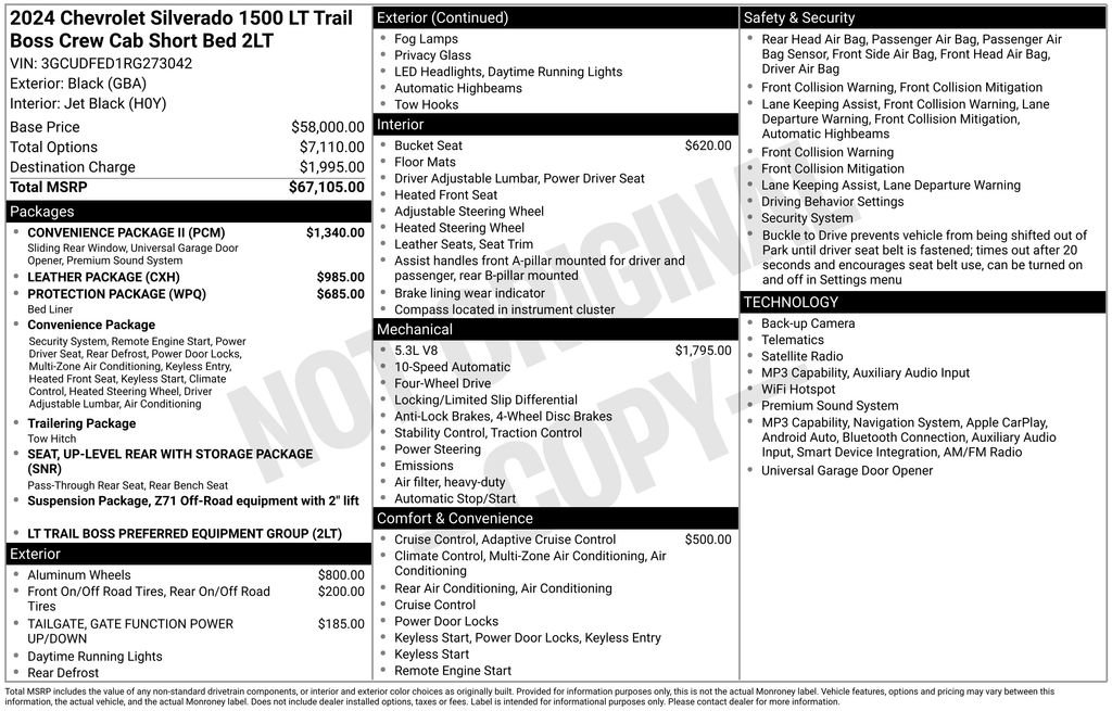 Used 2024 Chevrolet Silverado 1500 LT Trail Boss w/ Convenience Package II AWD/4WD image 5