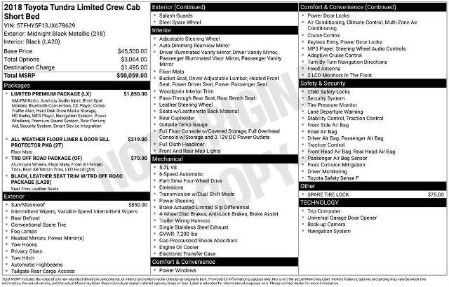 Used 2018 Toyota Tundra Limited w/ Limited Premium Package AWD/4WD image 9