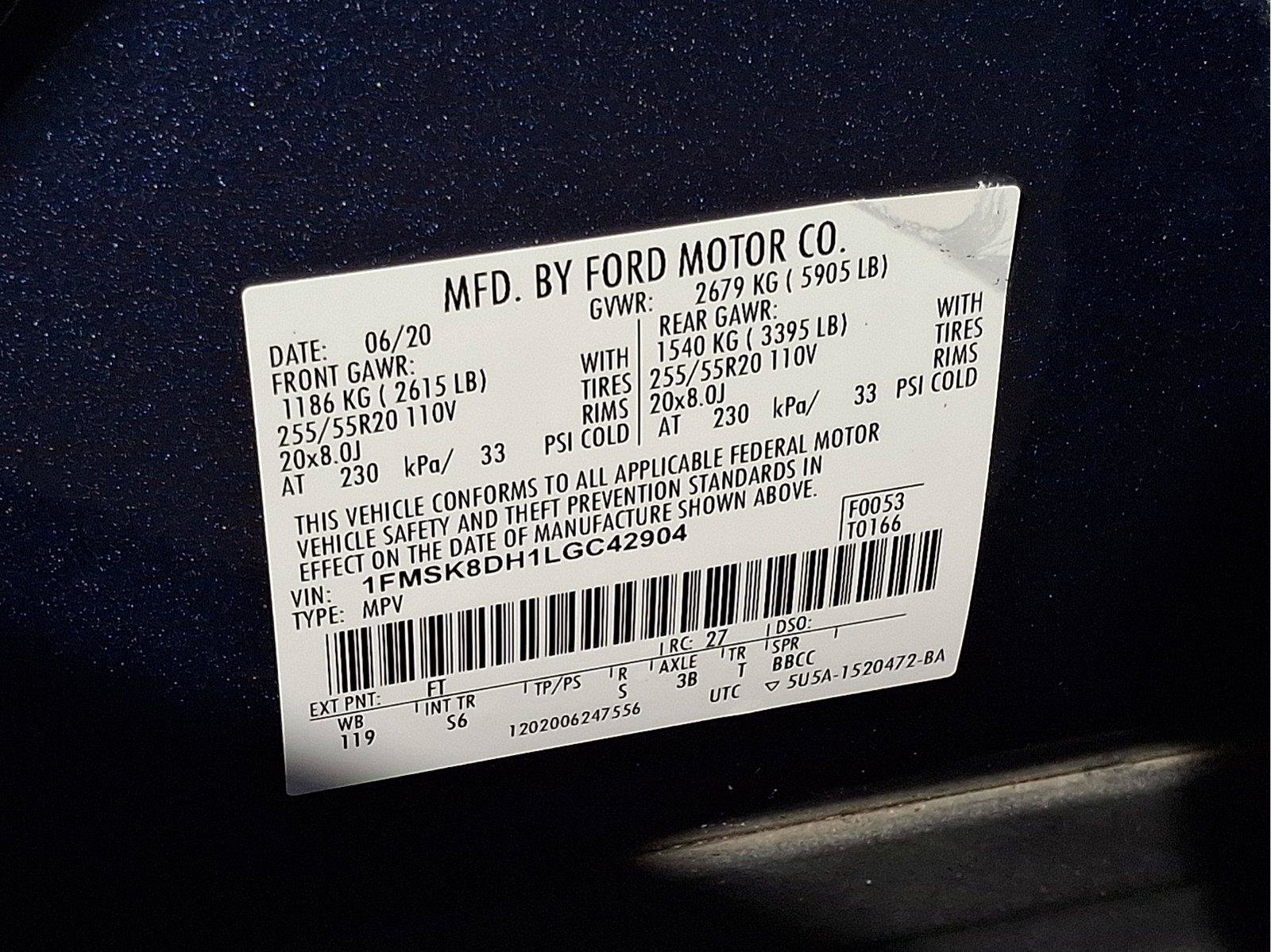 Certified 2020 Ford Explorer XLT w/ Equipment Group 202A AWD/4WD image 24