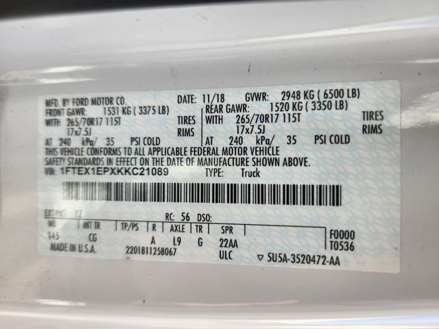 Certified 2019 Ford F150 XL w/ Equipment Group 101A Mid image 27