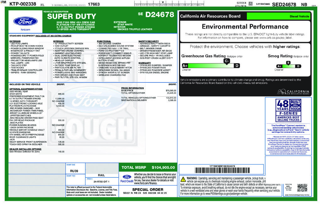 Certified 2025 Ford F350 Platinum w/ Platinum Plus Package AWD/4WD image 9