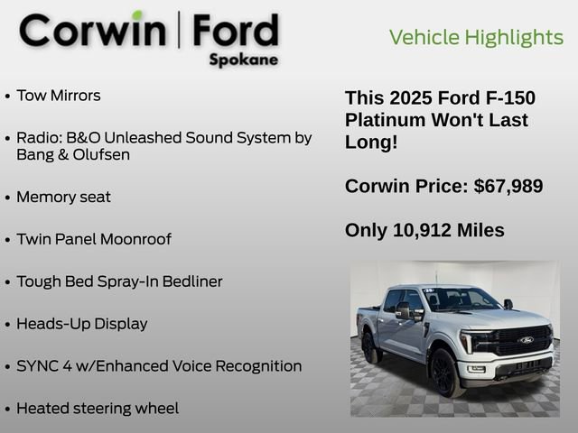 Certified 2025 Ford F150 Platinum w/ FX4 Off-Road Package image 19