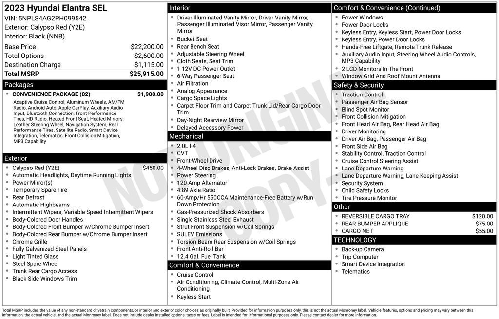 Used 2023 Hyundai Elantra SEL w/ Convenience Package image 6