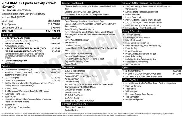 Used 2024 BMW X7 xDrive40i w/ M Sport Package AWD/4WD image 2