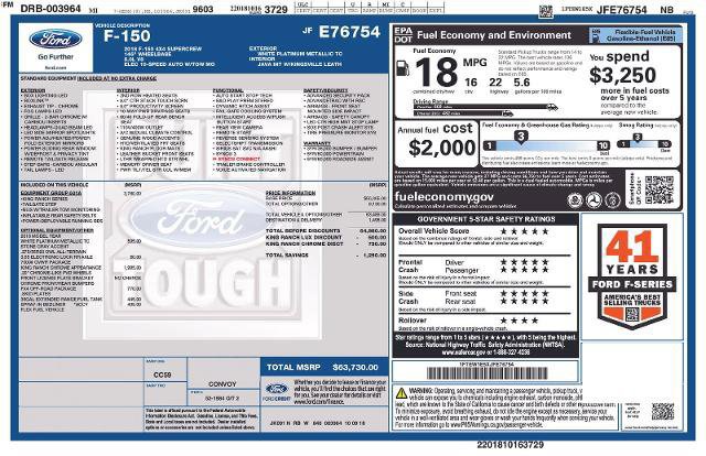 Certified 2018 Ford F150 King Ranch w/ Equipment Group 601A Luxury image 29