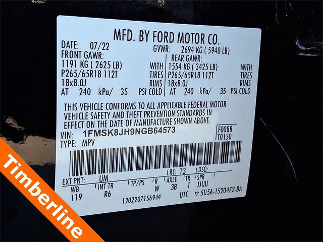 Certified 2022 Ford Explorer Timberline image 29