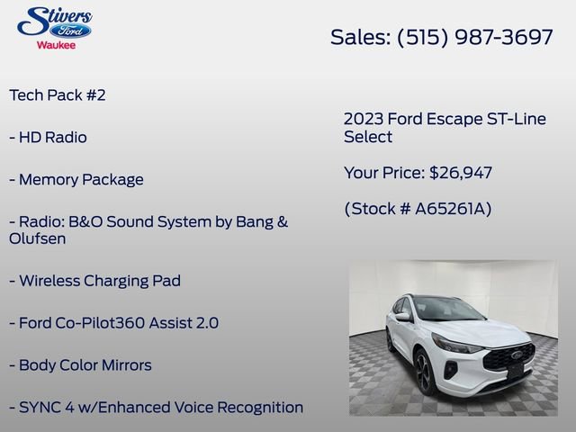 Certified 2023 Ford Escape ST-Line Select w/ Tech Pack #2 image 15