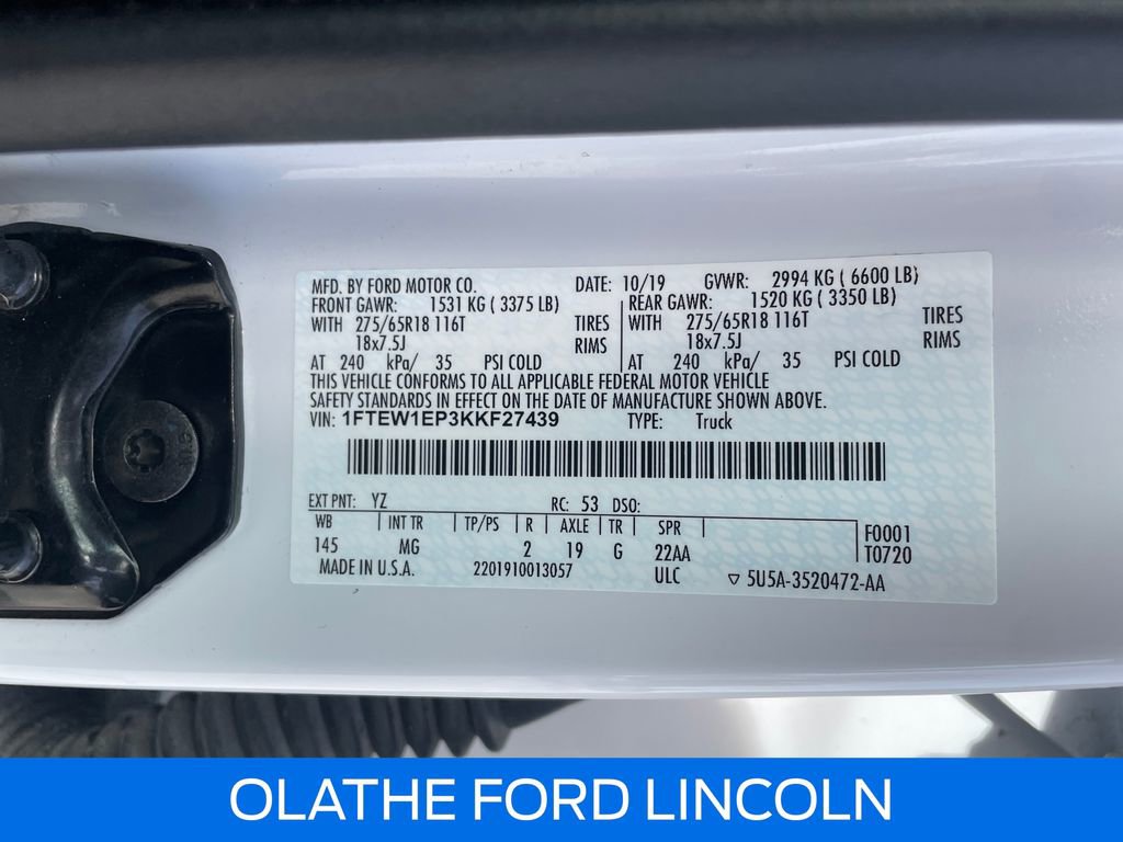 Certified 2019 Ford F150 XLT w/ Equipment Group 301A Mid image 22