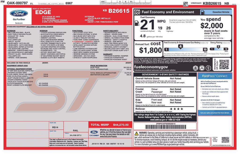 Certified 2019 Ford Edge ST AWD/4WD image 5