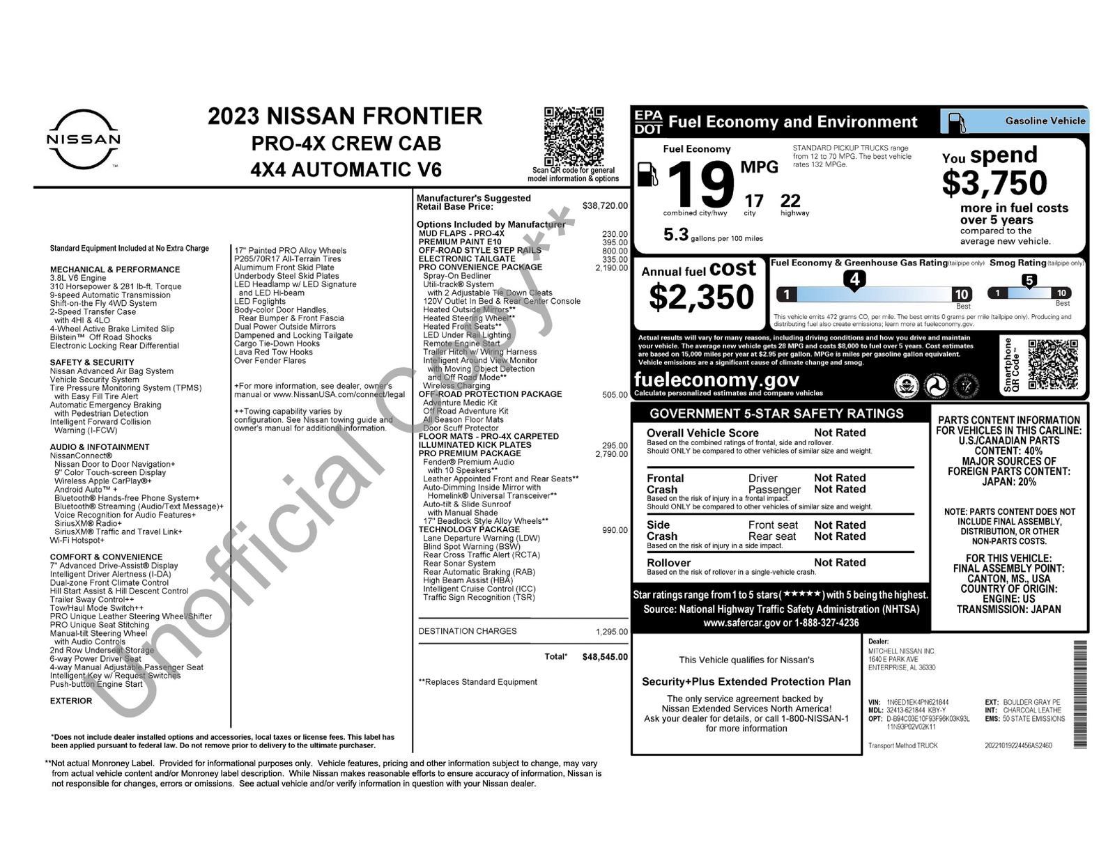 Used 2023 Nissan Frontier PRO-4X w/ Pro-4X Premium Package AWD/4WD image 17