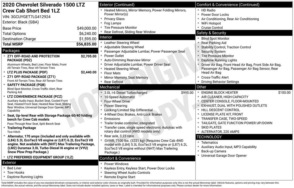 Used 2020 Chevrolet Silverado 1500 LTZ AWD/4WD image 5