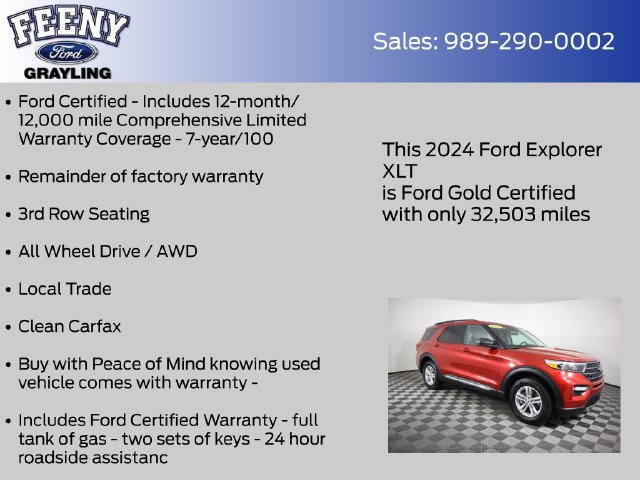Certified 2024 Ford Explorer XLT w/ Equipment Group 202A AWD/4WD image 5