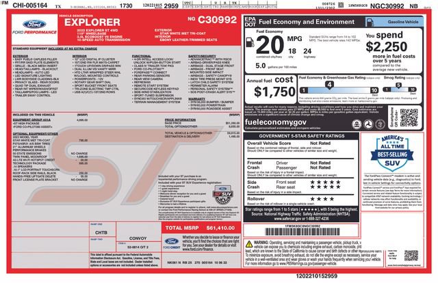 Certified 2022 Ford Explorer ST w/ Equipment Group 401A AWD/4WD image 25