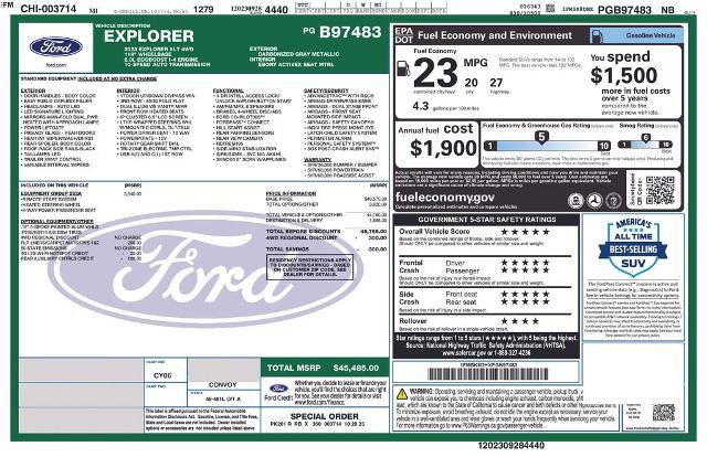 Certified 2023 Ford Explorer XLT w/ Equipment Group 202A image 37