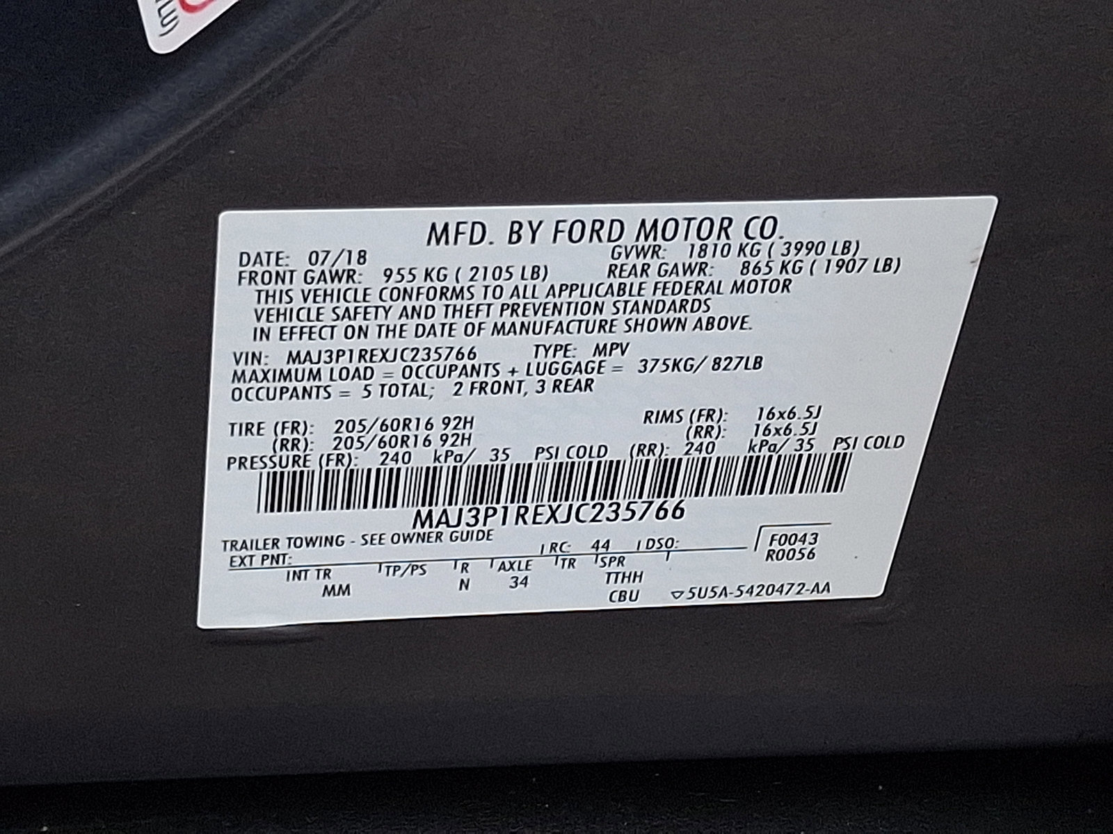 Certified 2018 Ford EcoSport S image 26