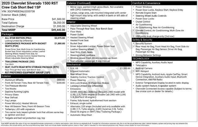 Used 2020 Chevrolet Silverado 1500 RST w/ All-Star Edition RWD image 9