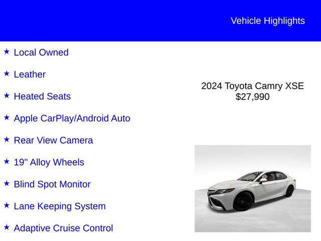 Used 2024 Toyota Camry XSE FWD image 2