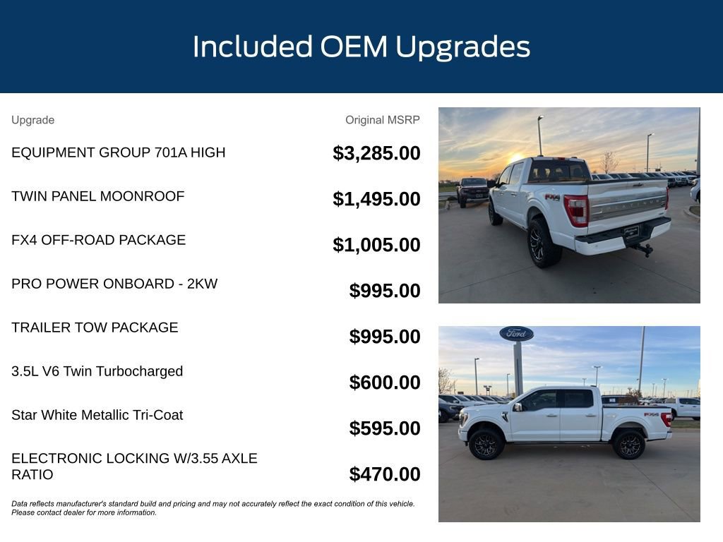 Certified 2021 Ford F150 Platinum w/ Equipment Group 701A High image 12