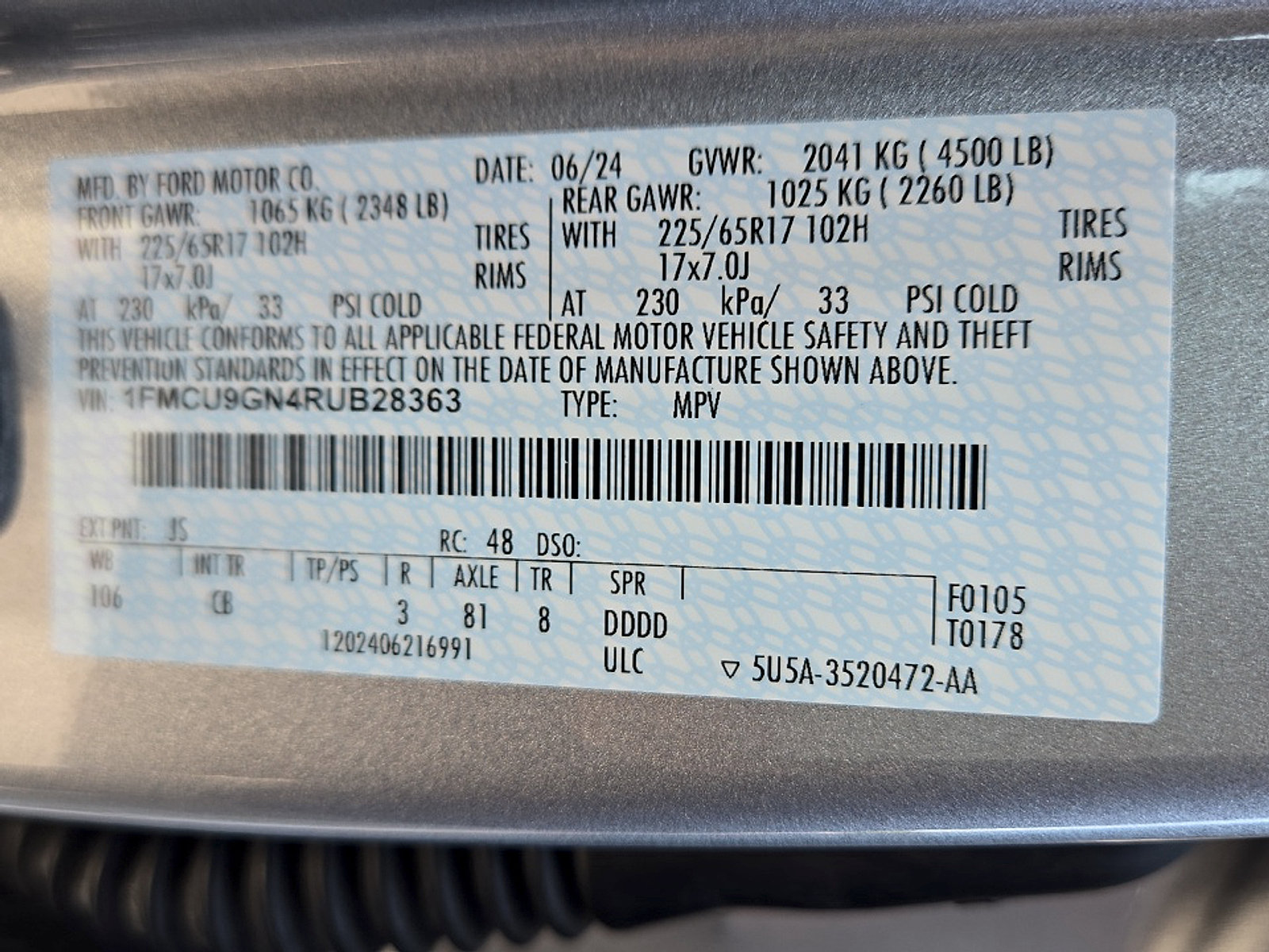Certified 2024 Ford Escape Active AWD/4WD image 25