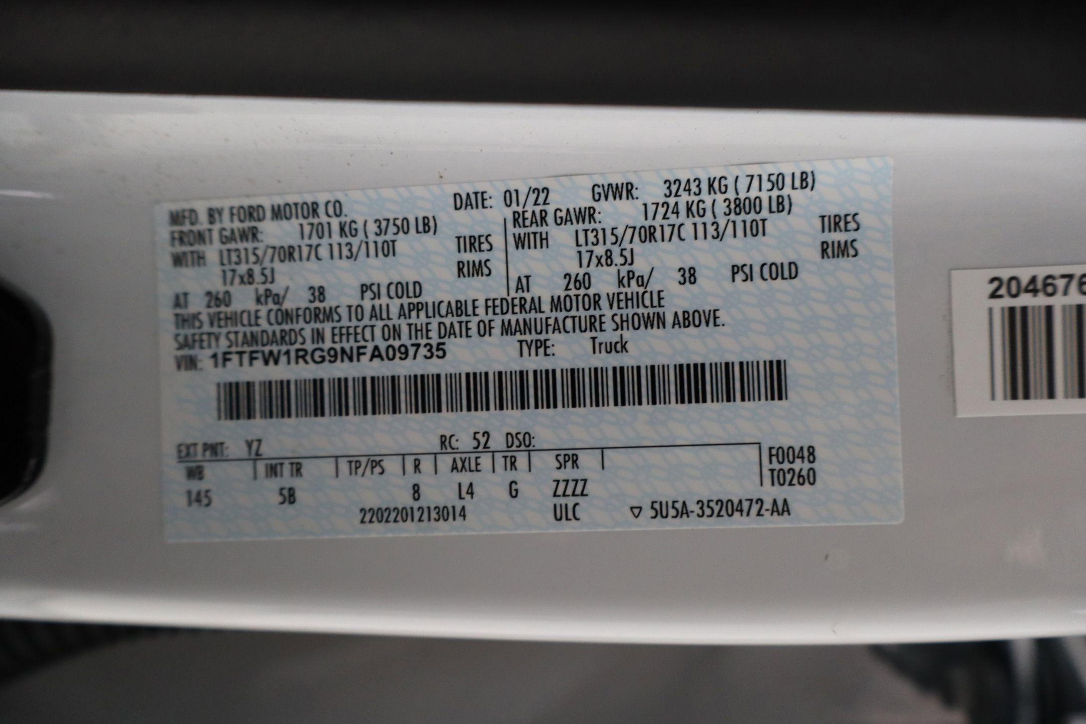 Certified 2022 Ford F150 Raptor w/ Equipment Group 801A High image 37