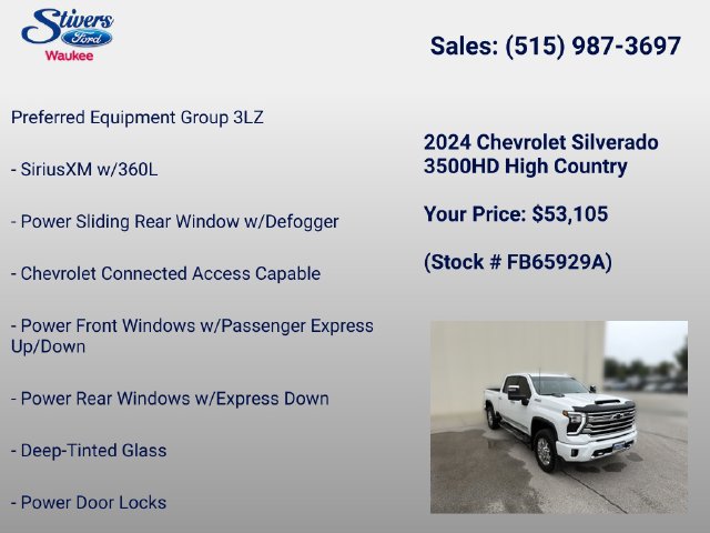 Used 2024 Chevrolet Silverado 3500 High Country w/ Technology Package AWD/4WD image 8