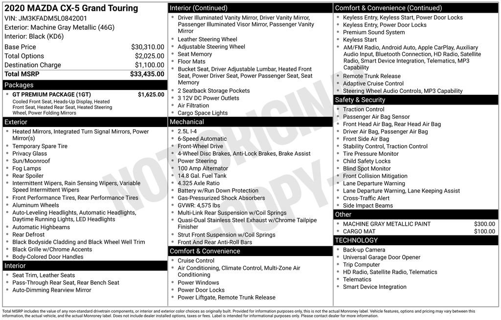 Used 2020 MAZDA CX-5 Grand Touring w/ GT Premium Package image 3