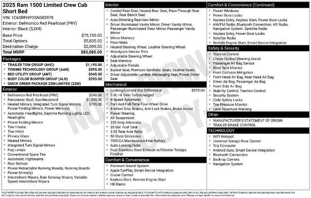 Used 2025 RAM 1500 Limited w/ Trailer Tow Group AWD/4WD image 8