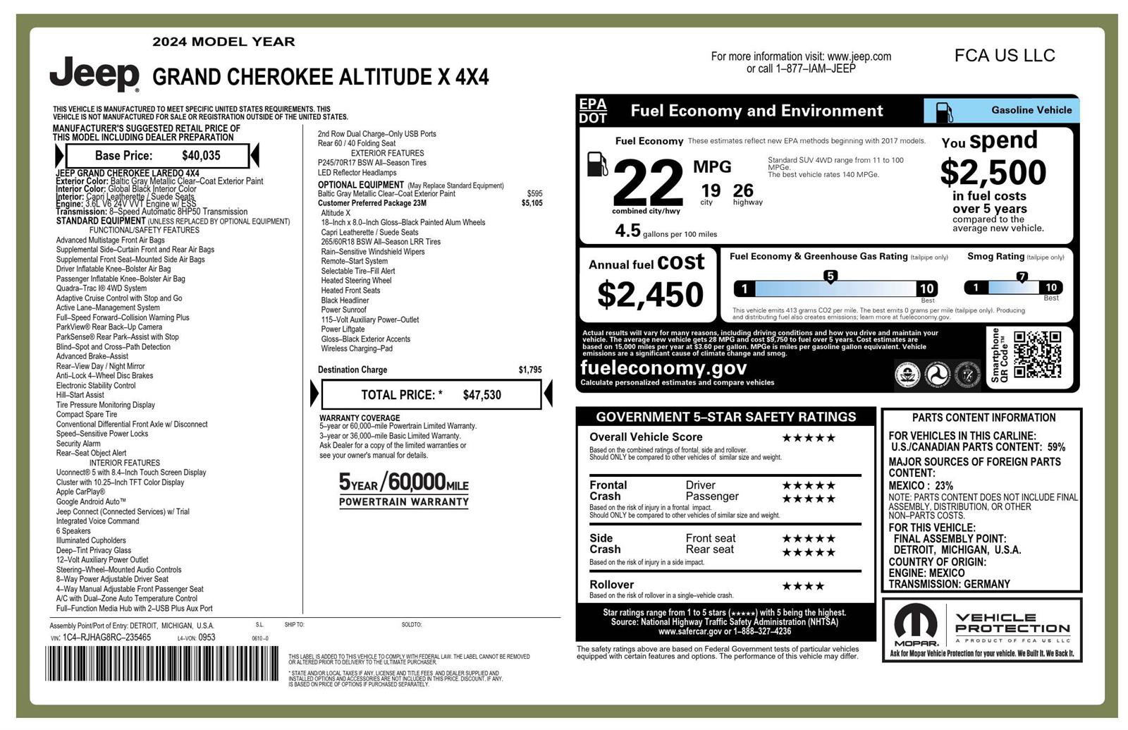 Used 2024 Jeep Grand Cherokee Altitude AWD/4WD image 4
