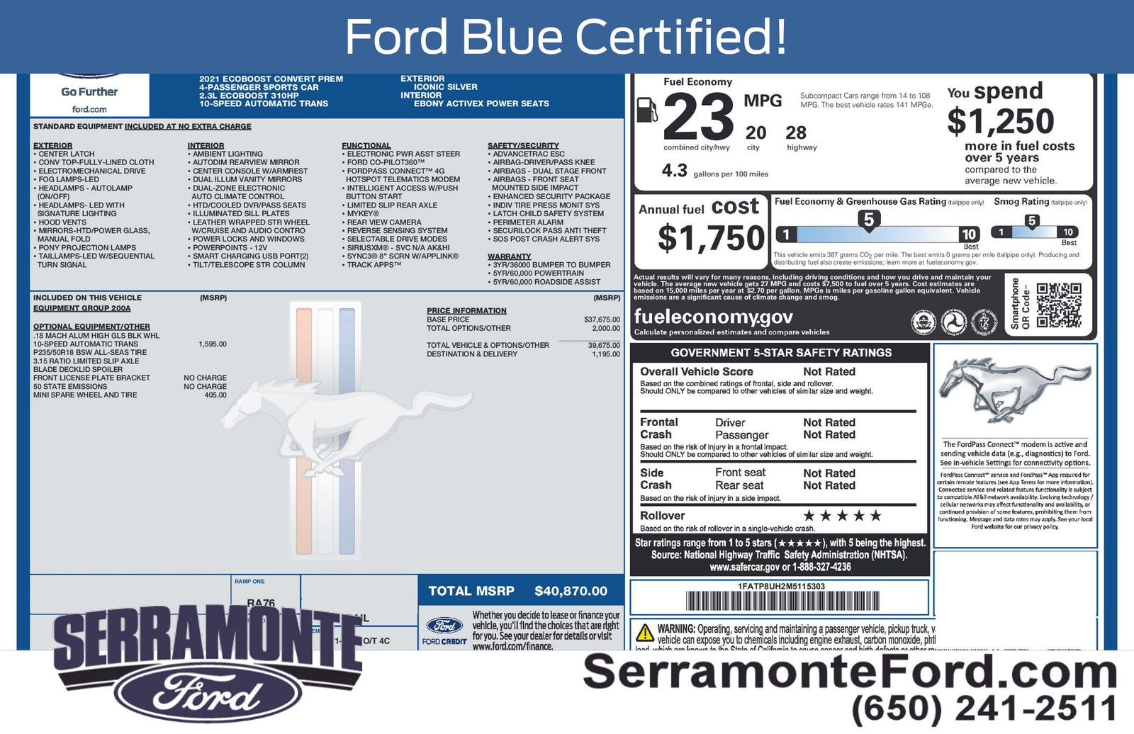 Certified 2021 Ford Mustang Premium image 13