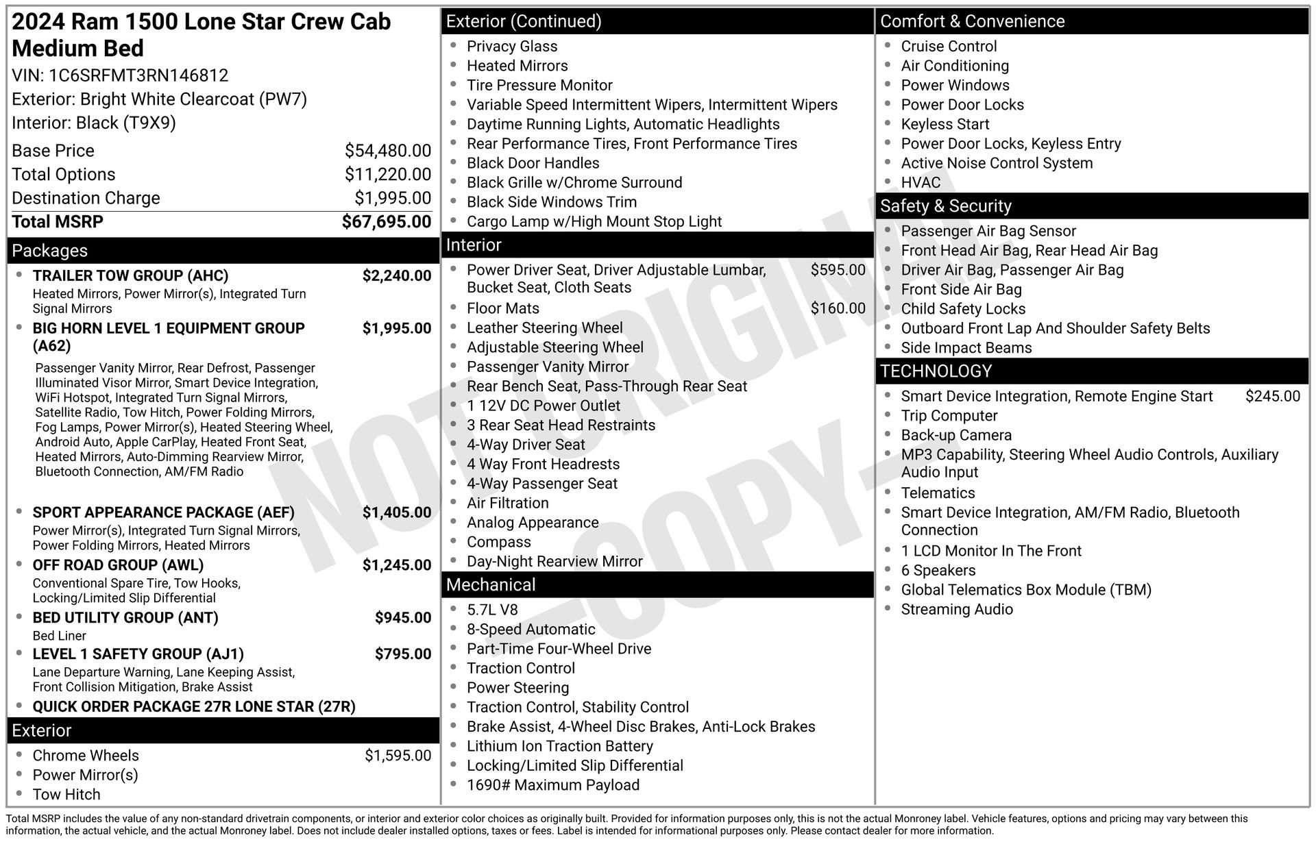 Used 2024 RAM 1500 Lone Star w/ Trailer Tow Group AWD/4WD image 20